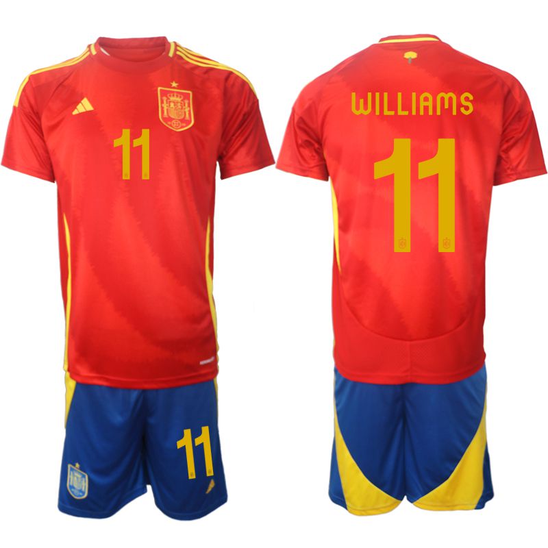 Men 2024-2025 Season Spain home red #11 Soccer Jersey->spain jersey->Soccer Country Jersey